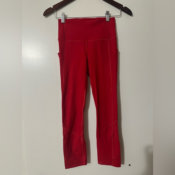 Lululemon All The Right Places Crop ll Dark Red Size 2 - Picture 3 of 7